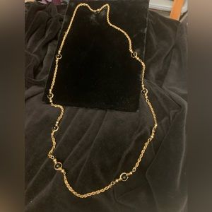 COPY - Ladies 36-38 in Gold tone Necklace with Onyx colored accents